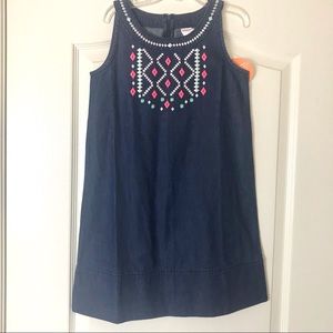 NEW!! Gymboree embroidered denim dress size 7